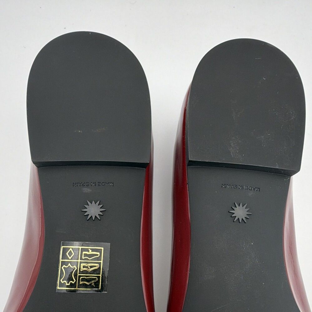 Stuart Weitzman Gabby Women's Red Patent Leather Bow Ballet Flats Round Toe 7 M - Picture 9 of 11